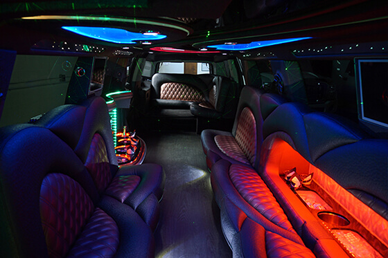 stretch limo with wet bars