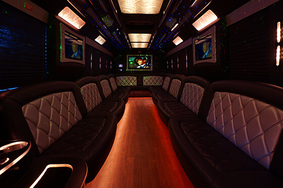 party bus/limo bus with flat-screen TVs